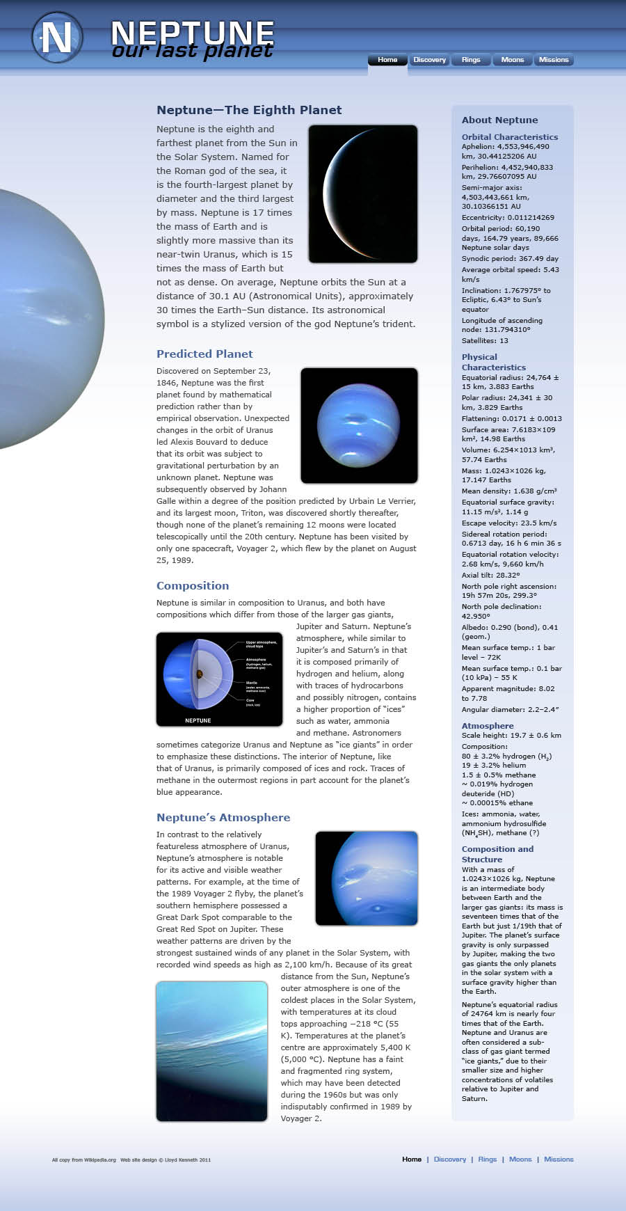 Neptune Web site page 1