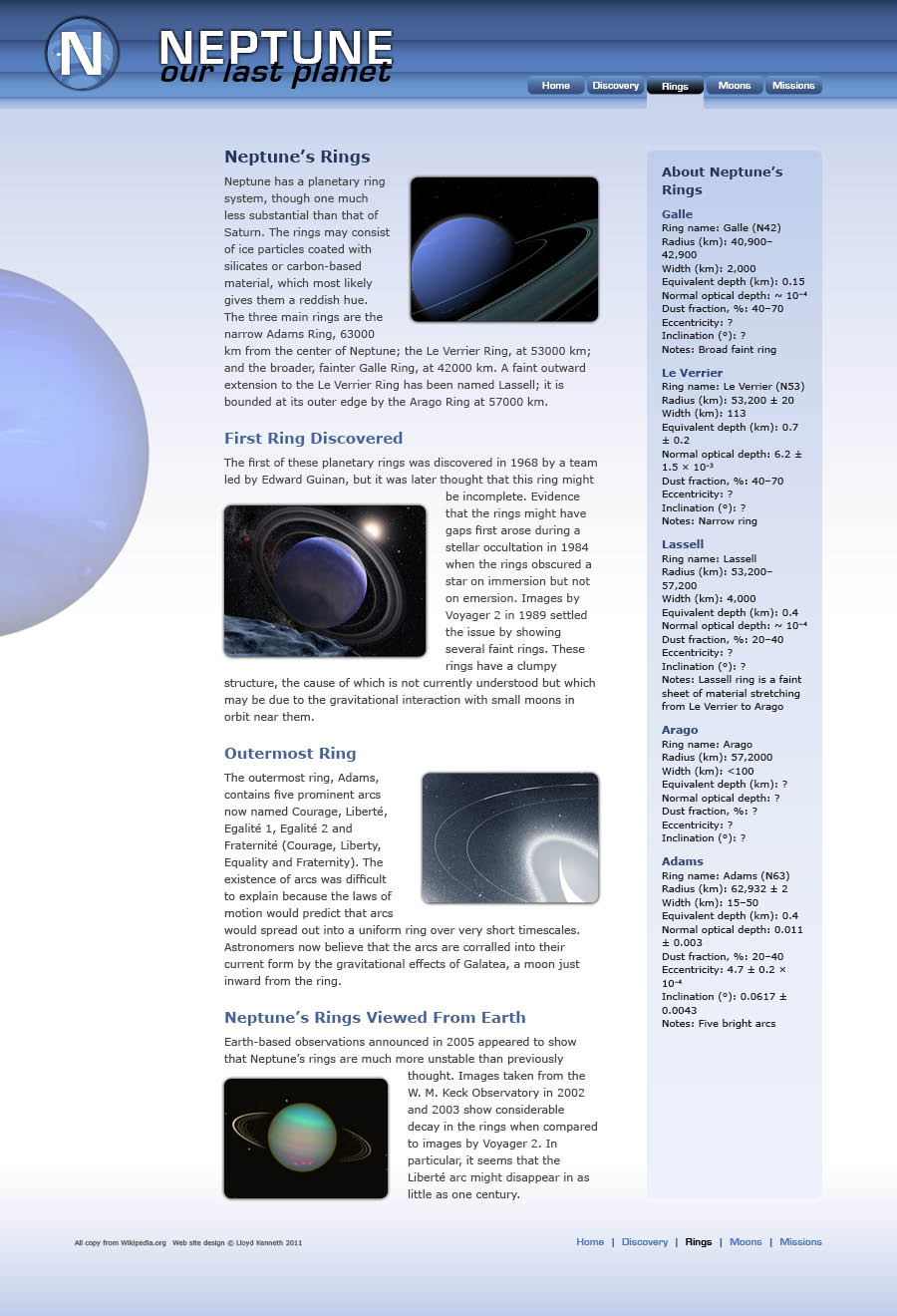 Neptune Web site page 3