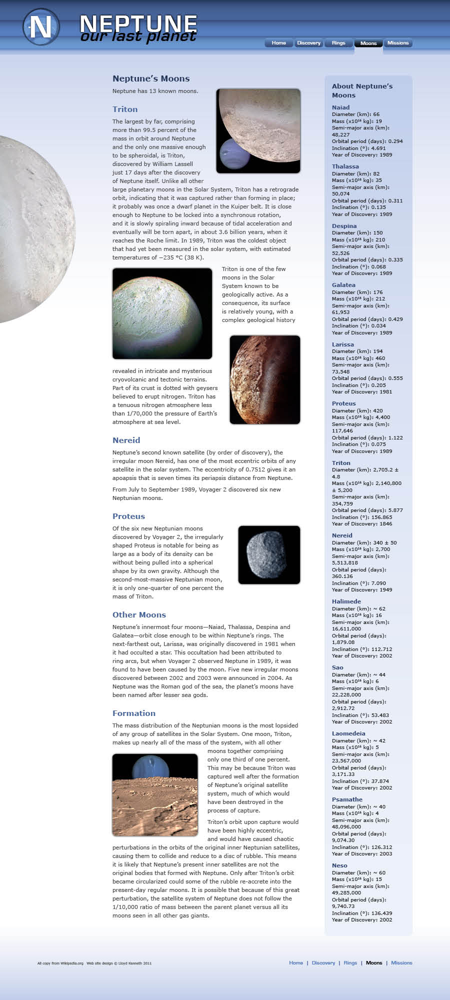 Neptune Web site page 4